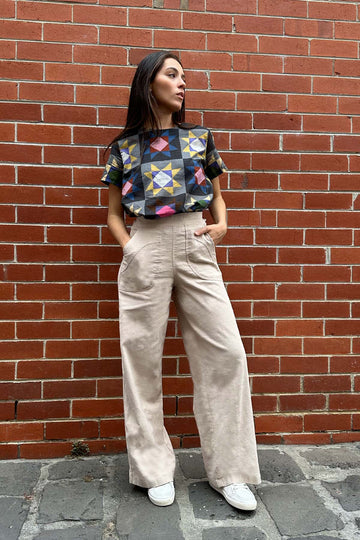 Peggy Lino Long Pants in Oat Beige