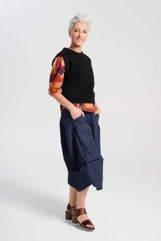 Aspen Knit Vest Black in Alpaca