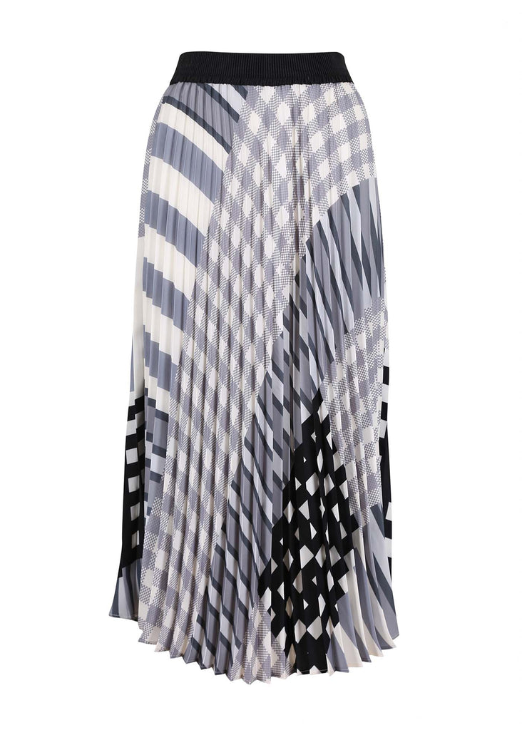 Olga de Polga pleated skirt in Black Central Park print. Front view.