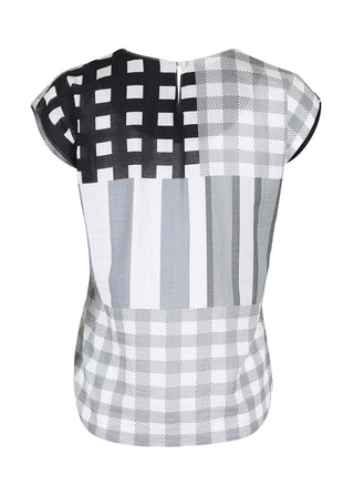 Olga de Polga tee in Black Central Park printed cotton seersucker.  Back view