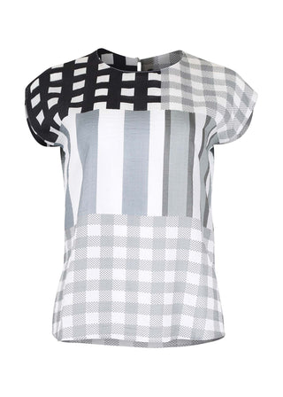 Olga de Polga tee in Black Central Park printed cotton seersucker. Front view