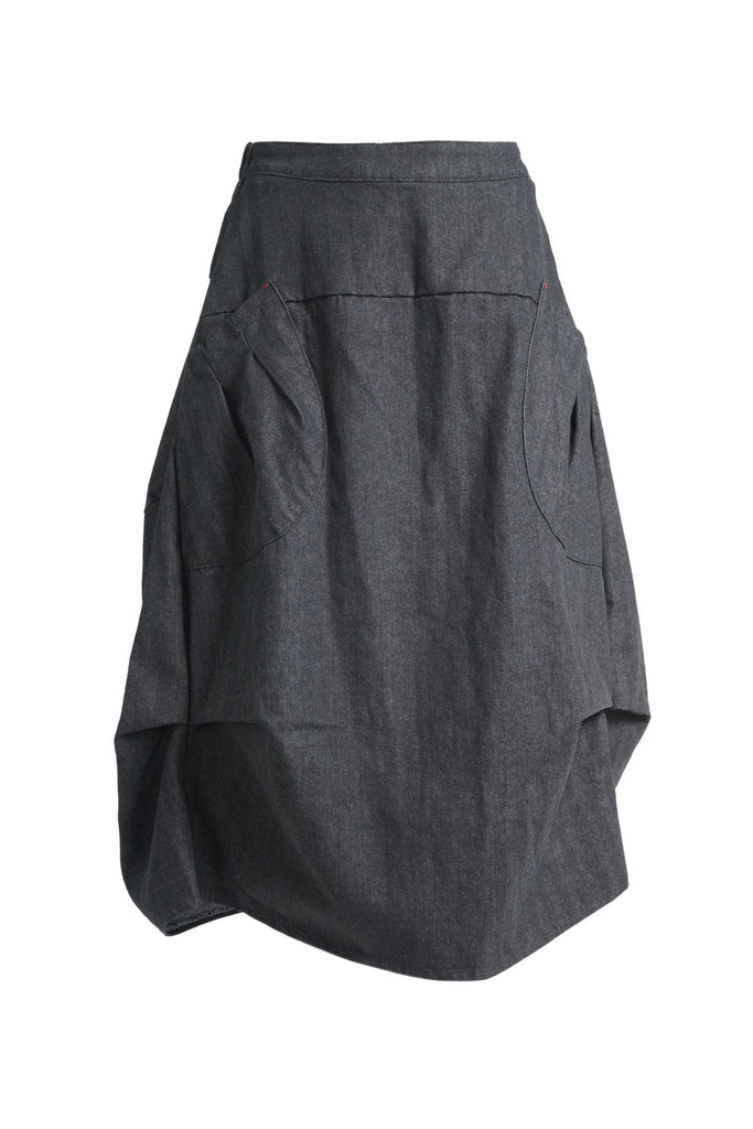 Olga de Polga Harper skirt Milwaukee in black wash. Front view