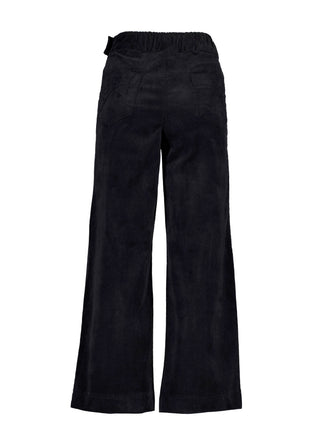 Olga de Polga's bet selling Peggy Pants in Black fine cotton cord. Back 