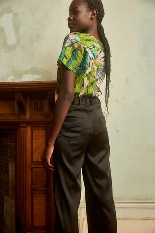 Peggy Long Pants Black in Satin