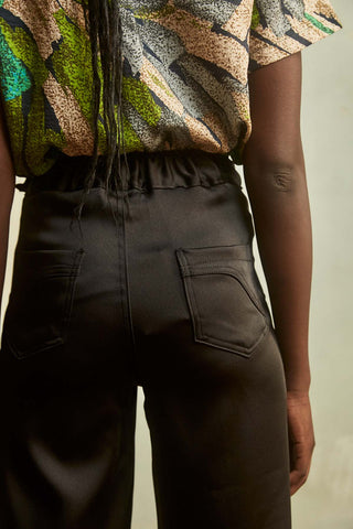 Peggy Long Pants Black in Satin