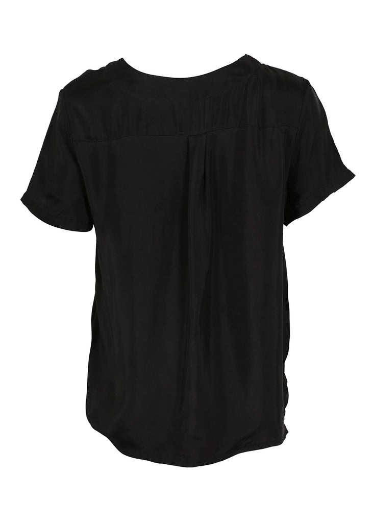 Olga de Polga Black wash Metropolitan top in cupro viscose fabric.  Back view