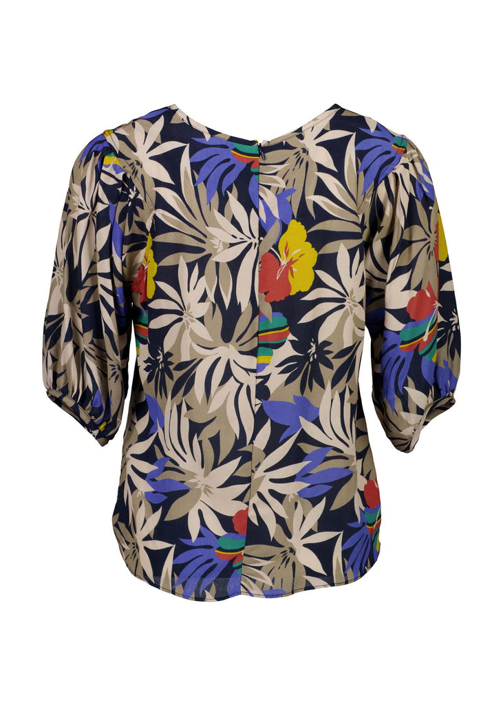 Olga de Polga classic blouse in the new Wildflowers printed viscose. Back.