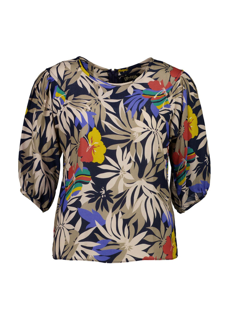 Olga de Polga classic blouse in the new Wildflowers printed viscose. Front.