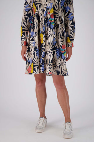 Wildflowers Tunic Dress Black in Fine Cord