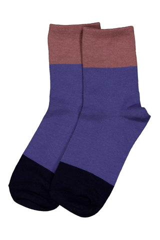 Colour Block Socks Blue