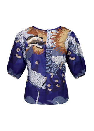 Festival Blouse Blue in Cotton Voile