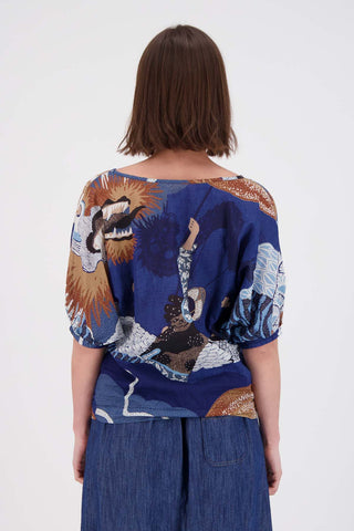 Festival Camisa Blue in Cotton