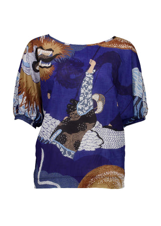 Festival Camisa Blue in Cotton