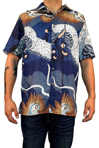 Festival Hawaiian Shirt Blue in Cotton