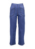 Olga de Polga Peggy Ligera Pants in summer lightweight denim. Light wash. Front full.