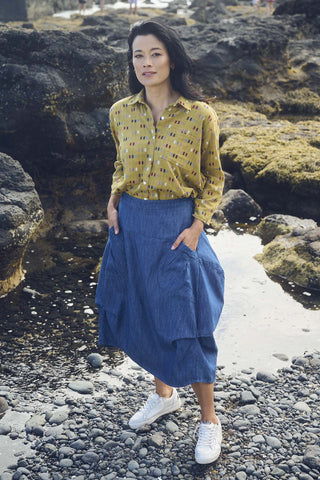 Olga de Polga Blue mid-wash denim milwaukee skirt 