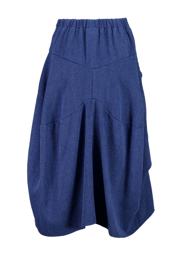 Olga de Polga blue mid-wash Foundry Milwaukee skirt in 100% cotton . Large patch pockets and a back elasticated waistband. Back