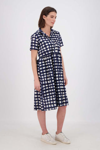 Rosa Villa Dress Long Navy in Cotton