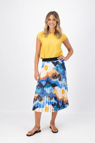 Vista Pleated Skirt Blue