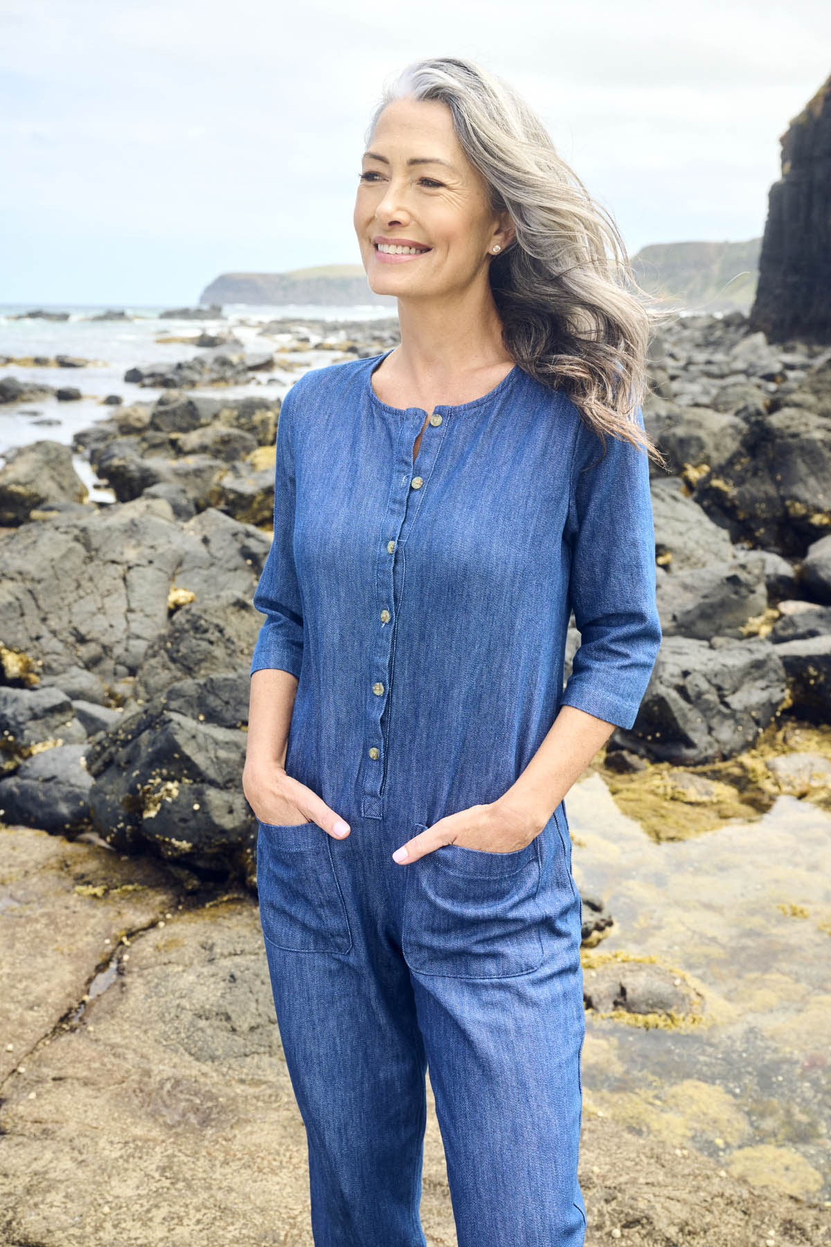 Artisan Jumpsuit Mid Wash in Denim – Olga de Polga