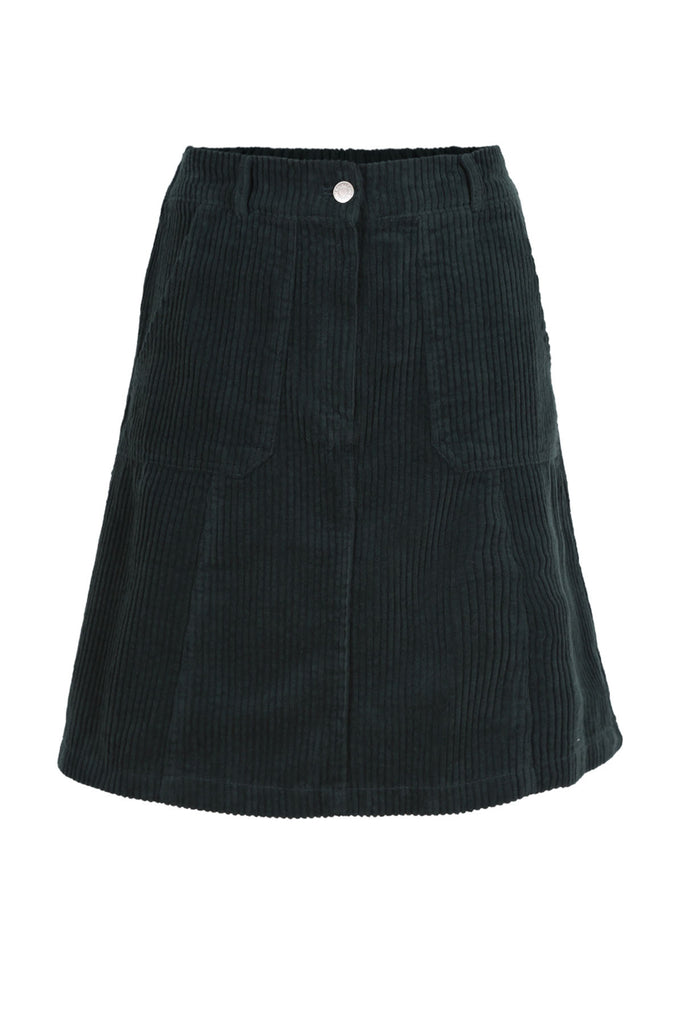 Olga de Polga cotton green cord mini skirt. Front view