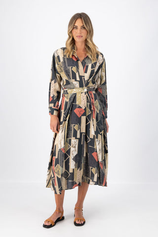 Casco Parisian Wrap Dress Sand in Viscose