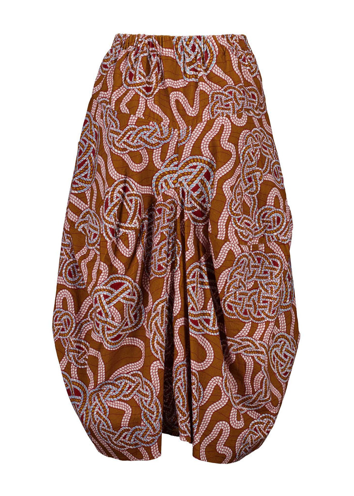 Olga de Polga printed Milwaukee skirt in fine cotton corduroy. Slouchy skirt with a unique shape anf large pockets. The skirt has an elasticated back waistband for extra comfort. Back