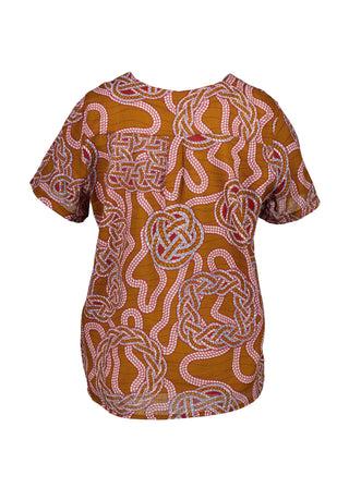 Olga de Polga top in our Loveknots printed cotton seersucker. Back view