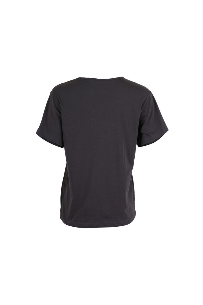 Olga de Polga Black charcoal Merci Beaucoup T-shirt. Back view