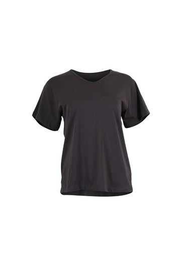 Olga de Polga Black charcoal Merci Beaucoup T-shirt front view
