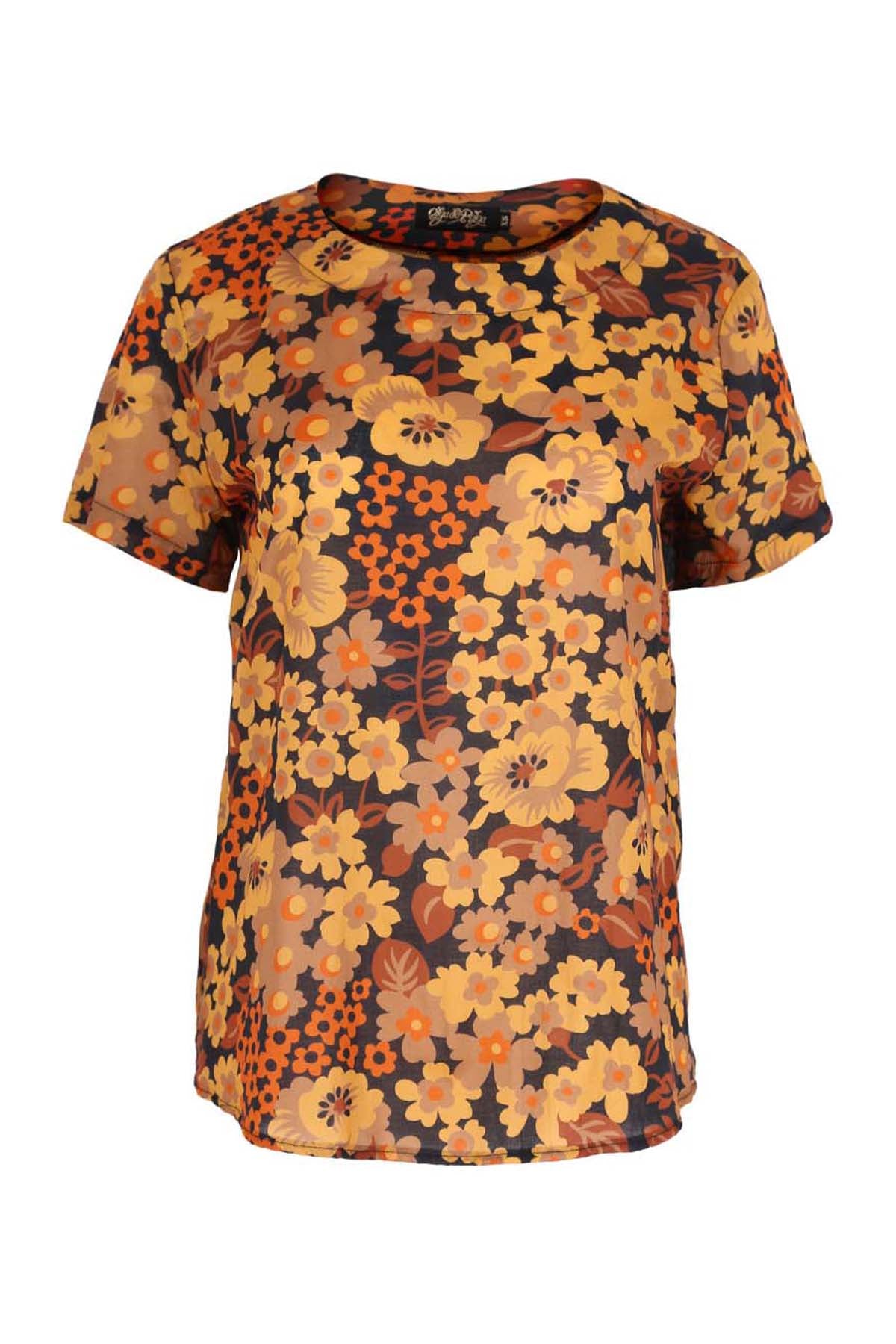 Olga de Polga Top in Dilon Tangerine printed cotton