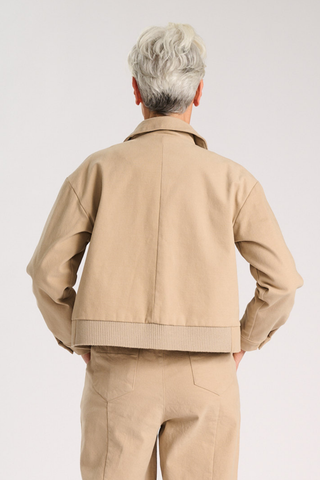 Elaine Jacket Oat in Brushed Cotton
