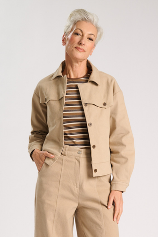 Elaine Jacket Oat in Brushed Cotton