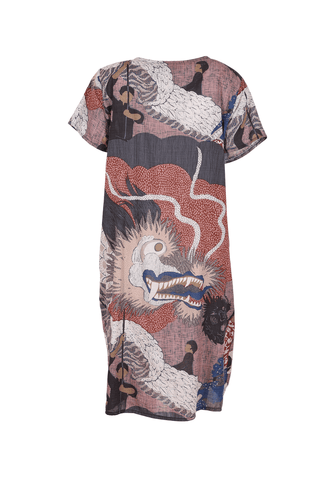 Festival Shift Dress Pink in Seersucker