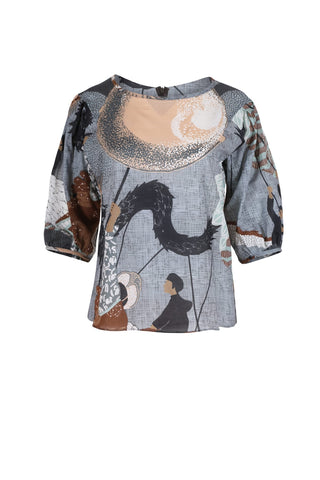 Festival Blouse Caramel in Cotton