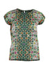 Olga de Polga tee in Green Kaleidoscope cotton seersucker. Front view