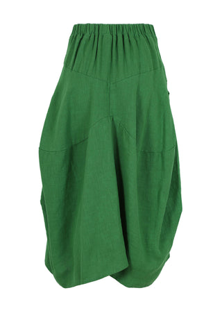 Milwaukee Fiesta Skirt Emerald Green in Slub Linen