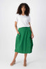 Milwaukee Fiesta Skirt Emerald Green in Slub Linen