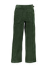 Olga de Polga Olive Green Fine Cord Peggy Pants. Cropped ankle length and large patch pockets, wit a side zip fastening. Our best selling pants.  Front