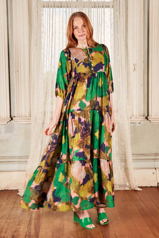 Fiorella Olivia Dress Jungle in Seersucker