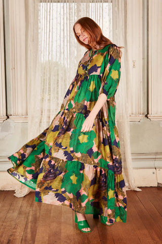Fiorella Olivia Dress Jungle in Seersucker