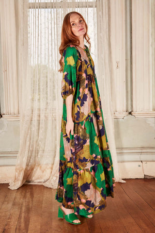 Fiorella Olivia Dress Jungle in Seersucker