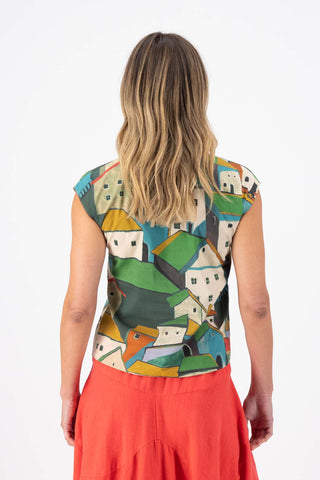 Pueblito Tee Green in Cotton