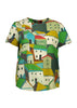 Olga de Polga Pubelito Green cotton voile top, tee. Front view 