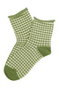 Gilda Gingham Cotton Socks Sage Green