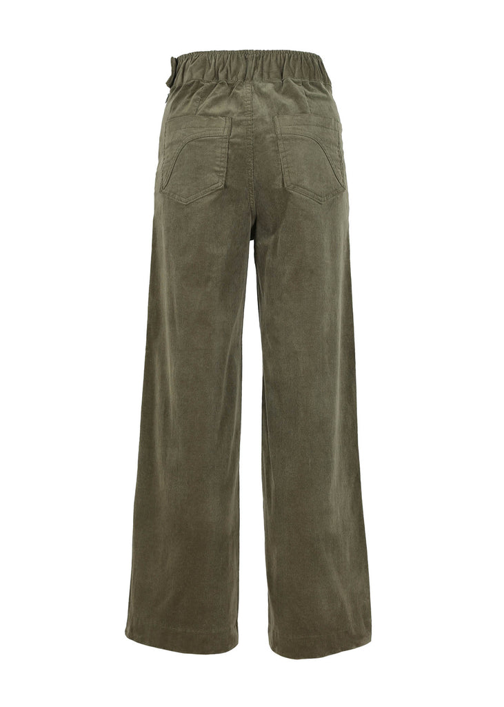 Olga de Polga Peggy Pants in Green Spring Cotton Corduroy. Back view