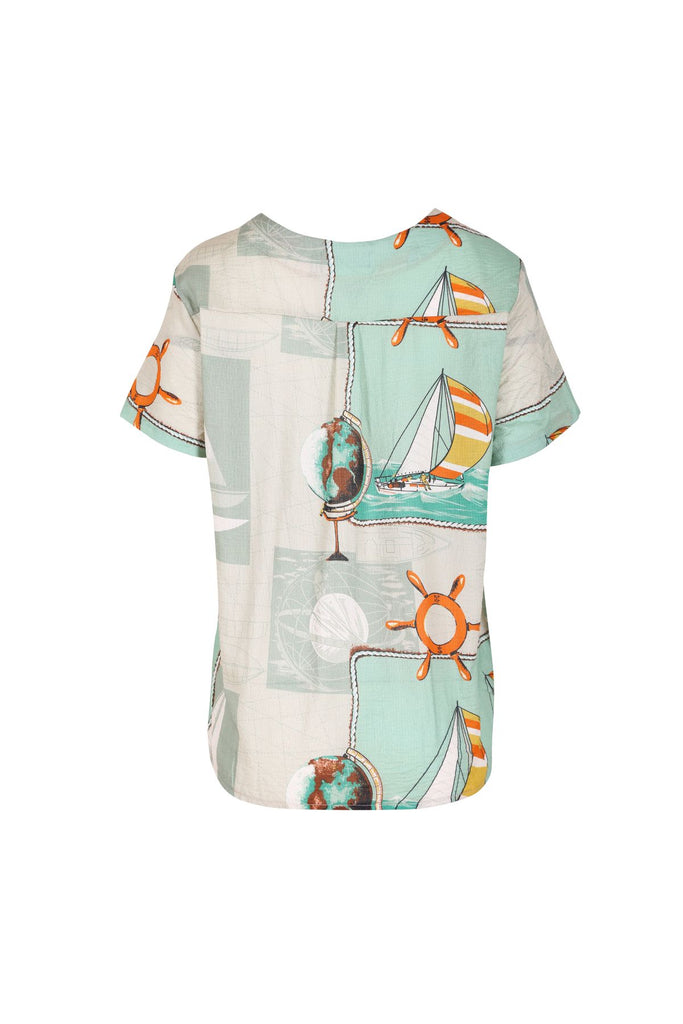 Olga de Polga women's t-shirt top in printed cotton Sydney print. Nautical themed. Back