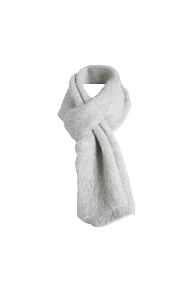 Olga de Polga light grey Aspen knit scarf in alpaca