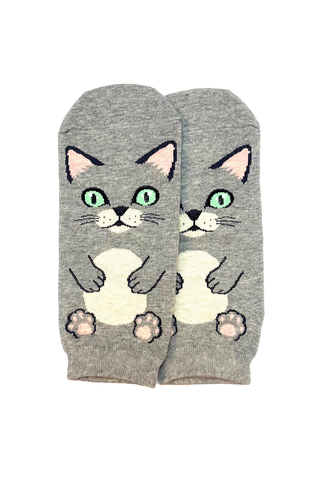 Grey Cat Nap Ankle Socks