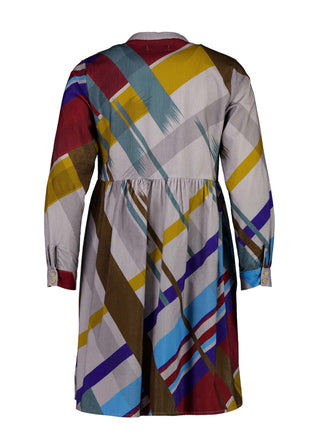Olga de Polga new style - tunic dress in the Crossroads Primary printed cotton corduroy.  Back